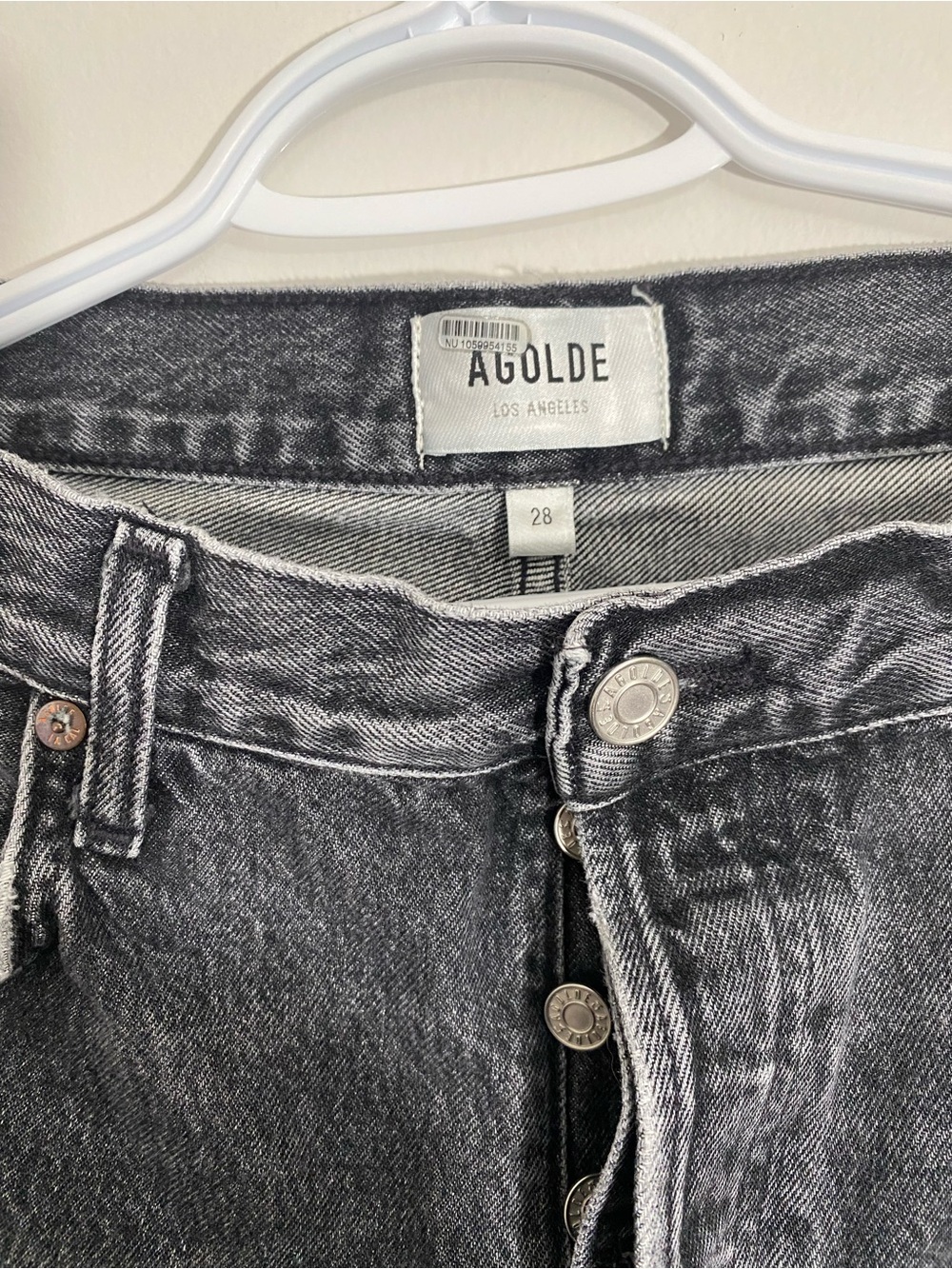 Agolde Low Slung Baggy Jeans in Washed Black size 28 - Picture 2 of 15